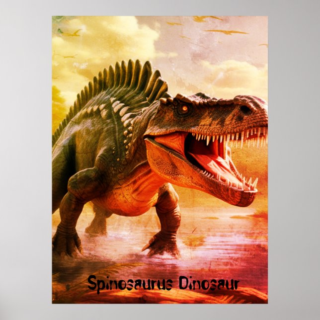 Affiche Spinosaurus Dinosaur Vivid Bedroom Wall (Devant)