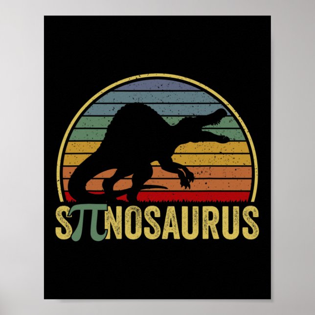 Affiche Spinosaurus - Jour de Pi Dinosaure Drôle de Blague (Devant)