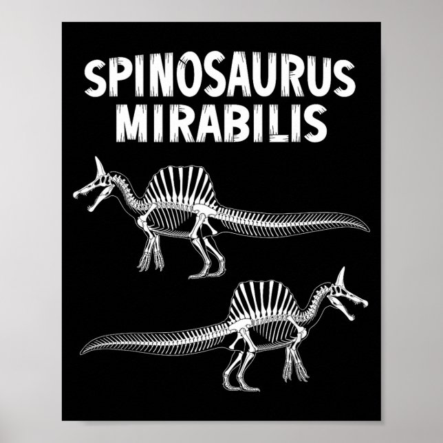 Affiche Spinosaurus mirabilis nouveau fossile de dinosaure (Devant)
