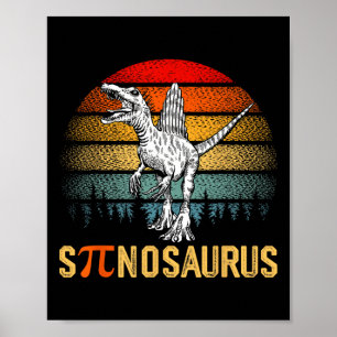 Affiche Spinosaurus rétro Joyeux Jour Pi