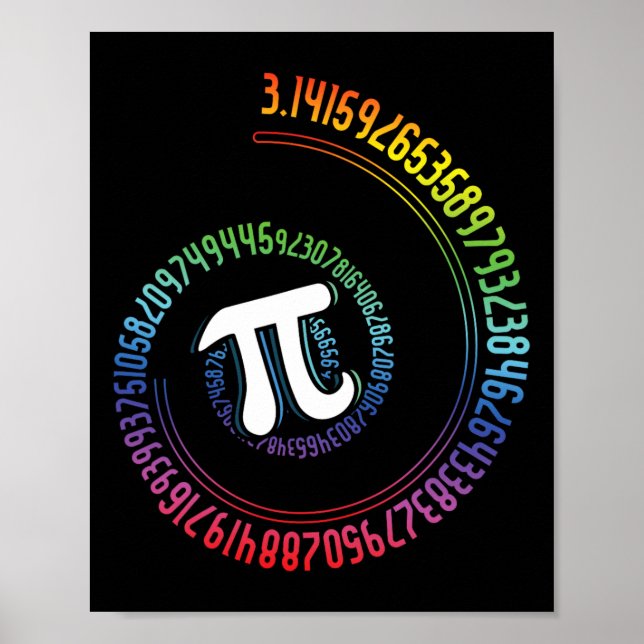 Affiche Spiral Arc-en-ciel Nerd Math Geek Mathématicien Jo (Devant)