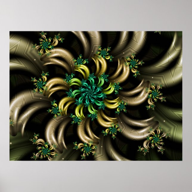 Affiche Spiral fractal rayé (Devant)