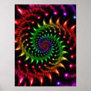 Affiche Spirale arc-en-ciel tournante