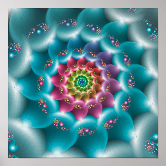 Affiche Spirale Bleue Arc-en-ciel (Devant)