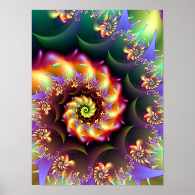 Affiche Spirale d'art fractal (Devant)
