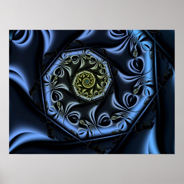 Affiche Spirale de cœur bleu (Devant)