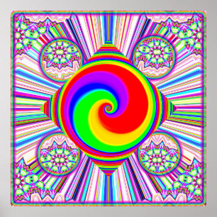 Affiche Spirale de diamant arc-en-ciel