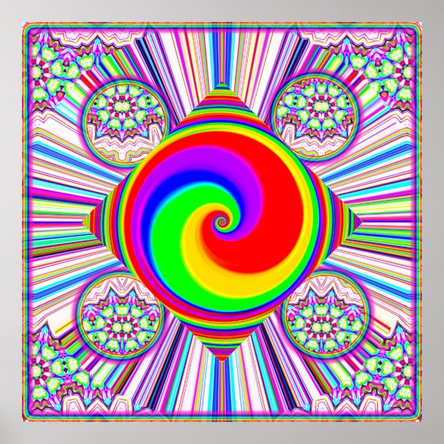Affiche Spirale de diamant arc-en-ciel (Devant)