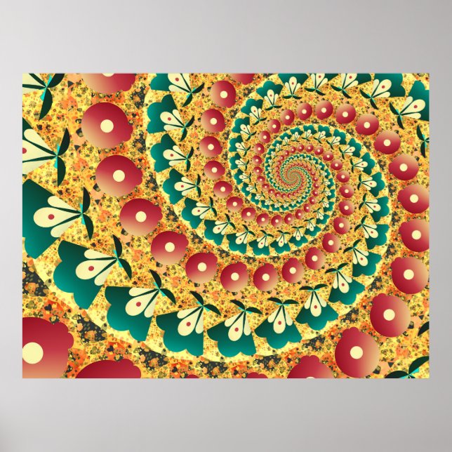 Affiche Spirale des ventilateurs Abstraits (Devant)