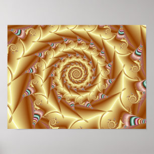 Affiche Spirale dorée