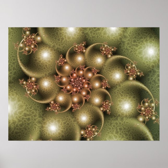 Affiche Spirale dorée brillante (Devant)