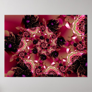 Affiche Spirale en dentelle rose