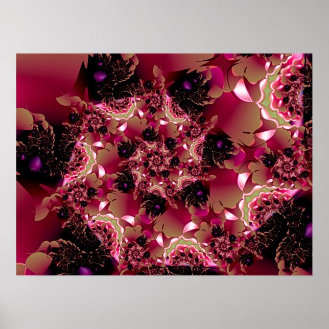 Affiche Spirale en dentelle rose (Devant)