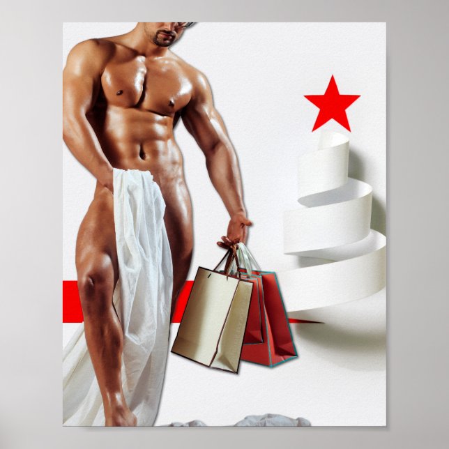 Affiche Spirale en papier blanc pour achats de Noël de Sli (Devant)