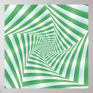 Affiche Spirale en vert et bleu pâle