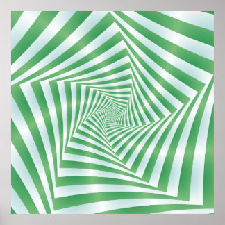 Affiche Spirale en vert et bleu pâle