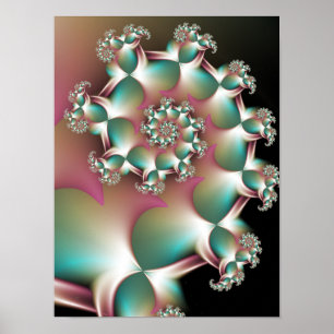 Affiche Spirale fractale iridescente