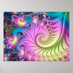 Affiche Spirale fractale nacrée