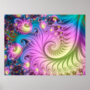 Affiche Spirale fractale nacrée