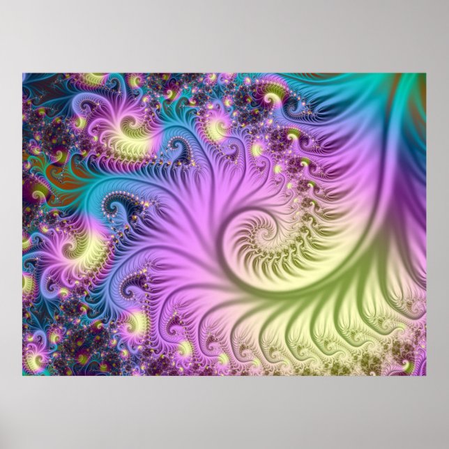 Affiche Spirale fractale nacrée (Devant)
