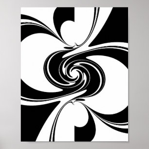 Affiche Spirale noire et blanche