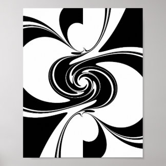 Affiche Spirale noire et blanche