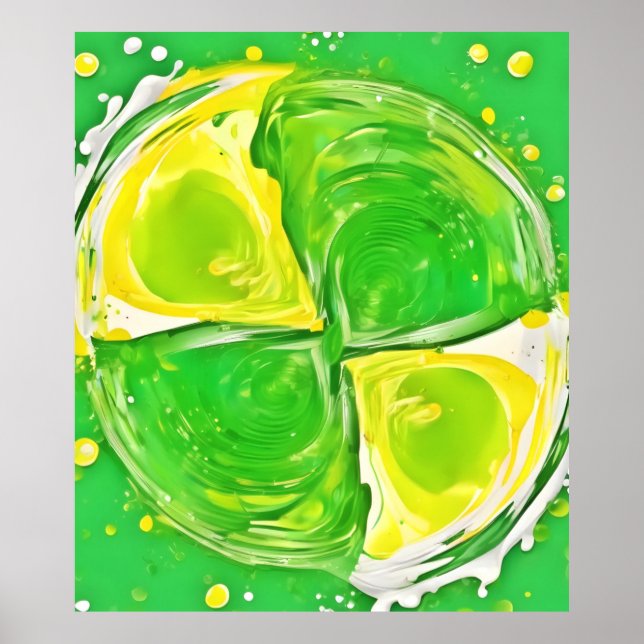 Affiche Spirale Vert Citron (Devant)