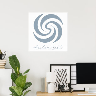 Affiche Spirale Zen Vintage Bleu Minéral avec Texte Person