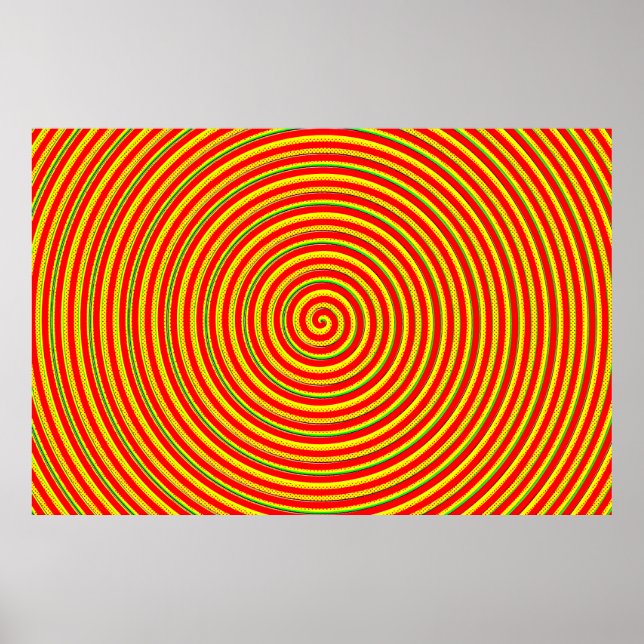 Affiche Spirales arc-en-ciel centrées (Devant)