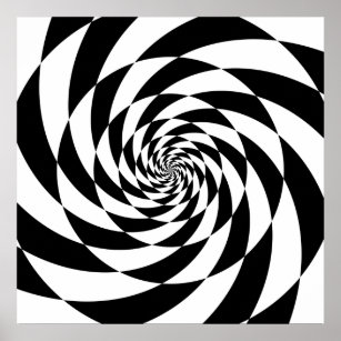 Affiche Spirales noires et blanches