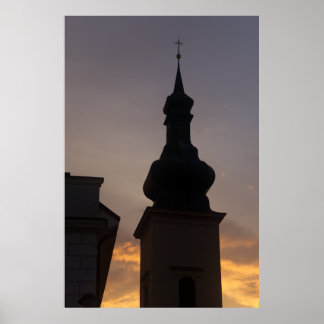 Affiche Spire De L'Église À Twilight