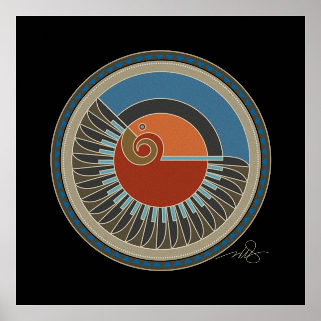 Affiche Spirit Of Eagle arrière - plan noir (Devant)