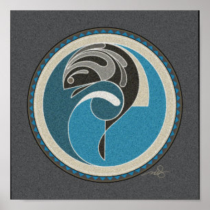 Affiche Spirit Of Fish Gray arrière - plan