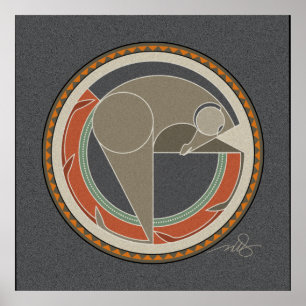 Affiche Spirit Of Horse gris arrière - plan