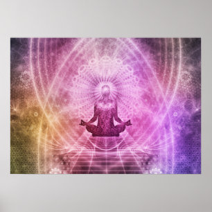 Affiche Spiritual Yoga Meditation Zen Colorful