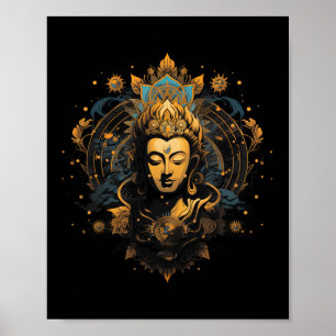 Affiche Spiritualité Œuvre d'art Paix Zen Yoga Asie Guatam