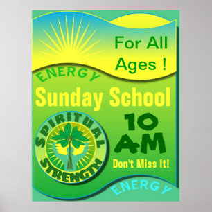 Affiche spirituelle d'école du dimanche de force
