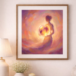 Affiche spirituelle et symbolique de l'énergie fém