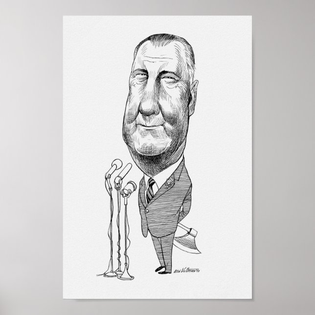Affiche Spiro Agnew Cachant Sa Caricature Ax (Devant)