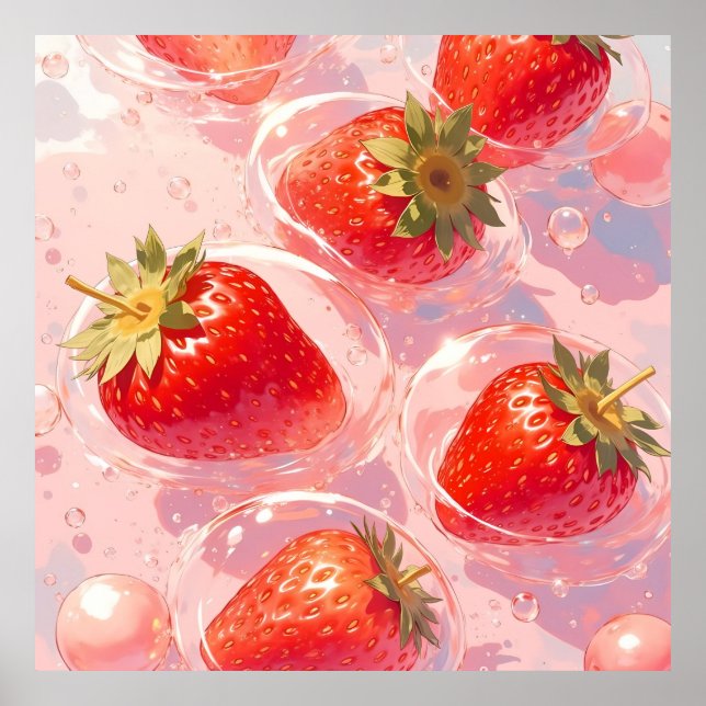 Affiche Splash fraise (Devant)