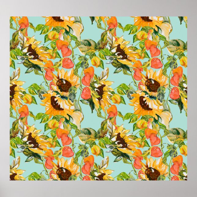 Affiche Splendor d'automne : Motif de la nature sans coutu (Devant)