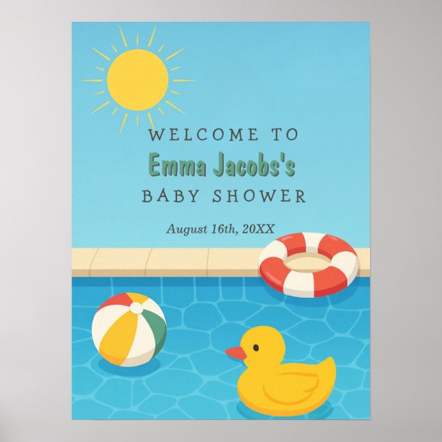 Affiche Splish Splash c'est un Baby shower Baby Bash Bienv (Devant)