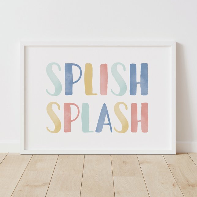 Affiche Splish Splash Colorful Kid Bathroom Decor (Créateur téléchargé)