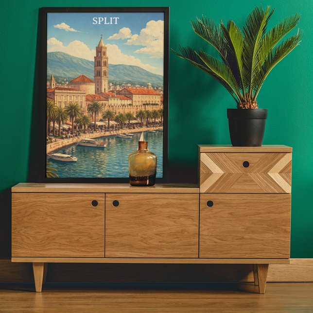 Affiche Split Croatia Vintage Adriatic Coast (Split Croatia Vintage Adriatic Coast Poster)