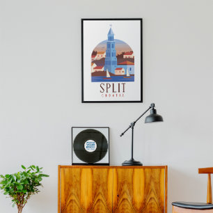 Affiche Split Croatie Dalmatie Vintage