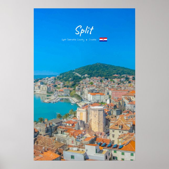 Affiche Split, Croatie - Ville côtière (Devant)