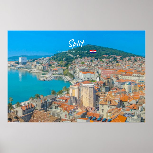 Affiche Split, Croatie - Ville côtière (Devant)