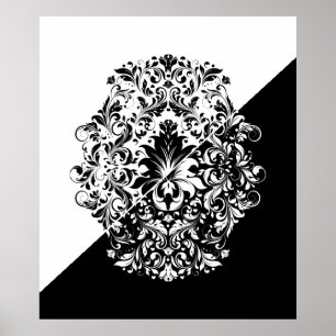 Affiche Split Écran noir & blanc Flèches Mandala