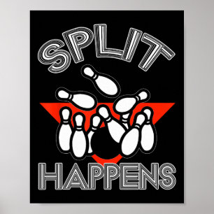 Affiche Split Happings Bowling Shirt Funny Spare Ball Team
