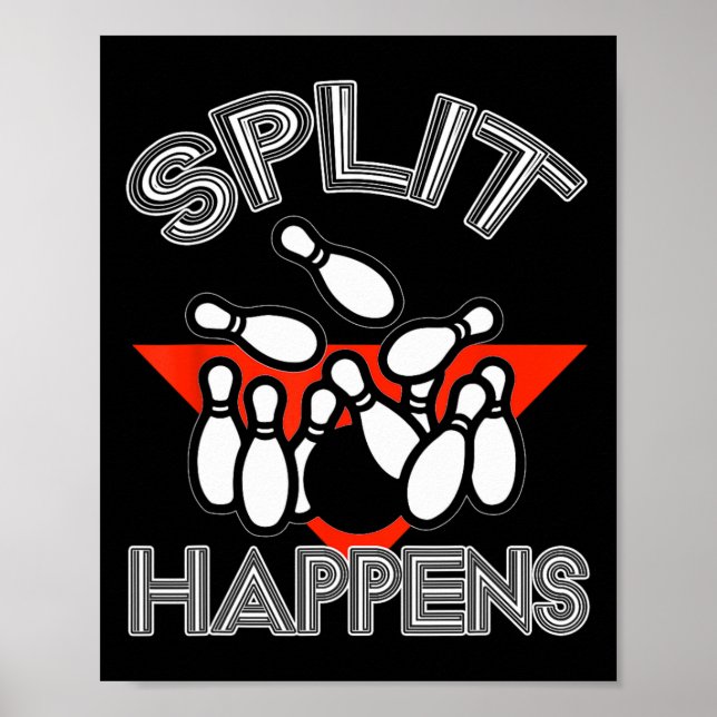 Affiche Split Happings Bowling Shirt Funny Spare Ball Team (Devant)